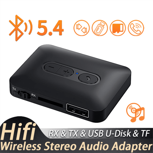 Δέκτης ήχου Bluetooth5.4, πομπός, υποστήριξη κάρτας USB U-Disk/TF, στερεοφωνικός AUX, HIFI, 1