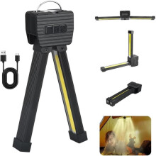 Lampe de bureau magnétique portable à 7 vitesses, pliable à 180, étanche, avec crochet pour le camping et le travail