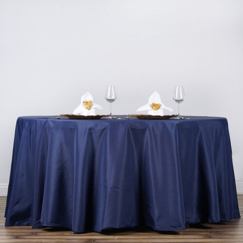 BalsaCircle 132" Runde Polyester-Tischdecken Hochzeit Marineblau 1