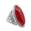 Women's boho oval turquoise silver-plated ring 2