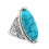 Women's boho oval turquoise silver-plated ring 3
