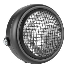 7in 55W Motorcycle Grill Headlight Retro Style Halogen Head Lamp High BrightnessTransparent Lens