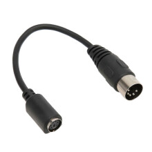 DIN 5 Pin to Mini DIN 6 Pin Converter Cable for PS2 Keyboard Mouse