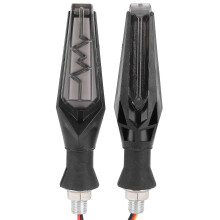 2pcs Motorcycle LED Turn Signal Light Flashing Dynamic IPX66 Waterproof Universal M10Red and Yellow Light
