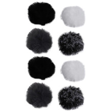 8pcs Universal Lavalier Microphone Furry Windscreen Fur Windshield Wind Muff For Lapel Lavalier Mic