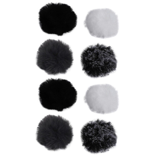 8pcs Universal Lavalier Microphone Furry Windscreen Fur Windshield Wind Muff For Lapel Lavalier Mic