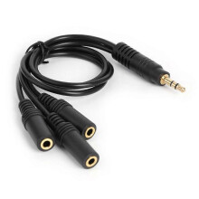 Headphone Splitter 3.5mm Extension Cable Audio Stereo 3.5mm 3 Port 3.5mm Microphone Spliter Gold Plated PVC Adapter