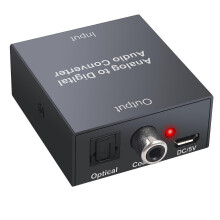 Analog To Digital Audio Converter For Ps3 Player R/l 2 Rca 3.5mm Aux To Digital Coaxial Toslink Spd (haoyi