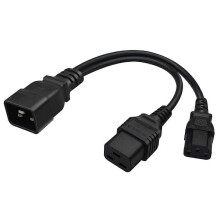IEC 320 C20 to C13+C19 Power Cord C20 Male to C13+C19 Y Splitter Adapter Extension Power Cable for Computer Printer