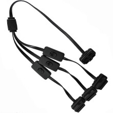 Slim Flat Ribbon OBDII OBD2 16Pin Splitter Extension 1x Male and 2x Female Durability Extension Cable 23.62in