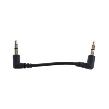 Black Audio Cable Dual 90 Degree Right Angle 3.5mm Audio Jack Male to Male Stereo AUX Cable for Car Speaker