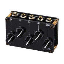 4 Channel Line Mixer Portable Passive Analog Audio Sound Mixing Console Highest Sound Quality Stereo Audio Mixer