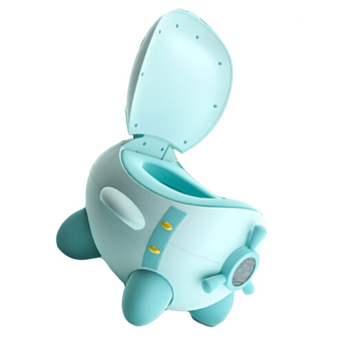 Green Kids' Potty Seat, Cute Plane Design 1