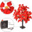 Artificial Poinsettia Tree with Warm White Lights 4