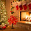 Artificial Poinsettia Tree with Warm White Lights 5