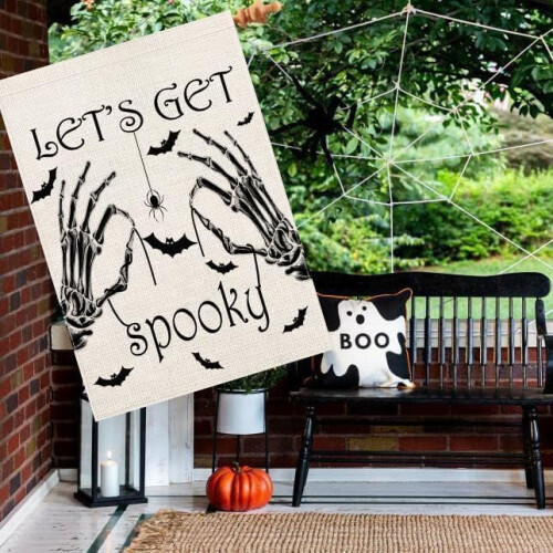 Drapeau de maison Halloween avec crâne, 71 x 102 cm, double face 1