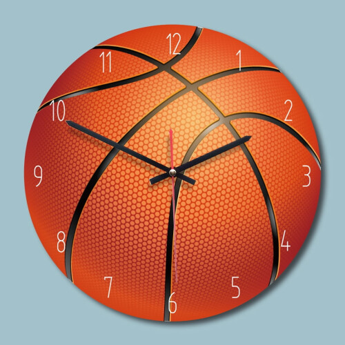 Ceas de perete rotund din acrilic cu design de baschet – 28 cm 1