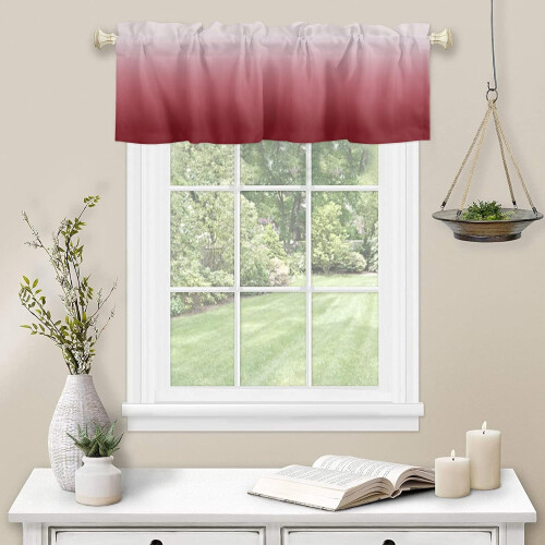 Cortina degradê cinza e branca com bandô, 137 x 46 cm (54 x 18 polegadas) 2