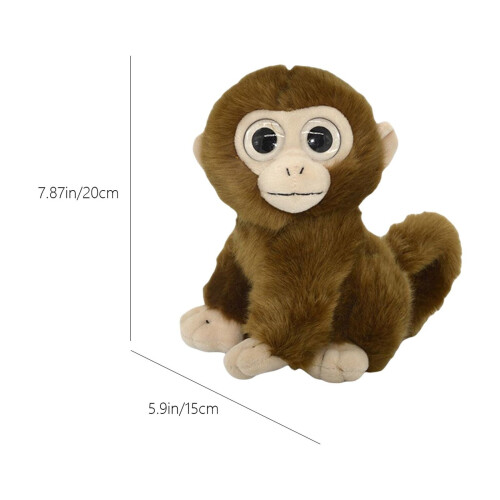 Singe Gallickan en peluche, marron, 20 cm 2