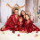 Familie bijpassende kerstpyjamaset van satijn en polyester 5