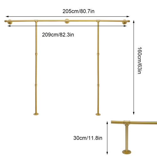Cabideiro de parede industrial em ferro dourado 1