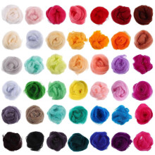 40PCS Colorful Fibre Wool Yarn Roving for DIY Needle Felting Craft Supplies