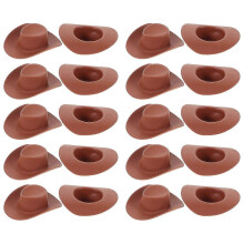20Pcs Miniature Plastic Cowboy Hat for Dolls Dress Up Costume Accessories