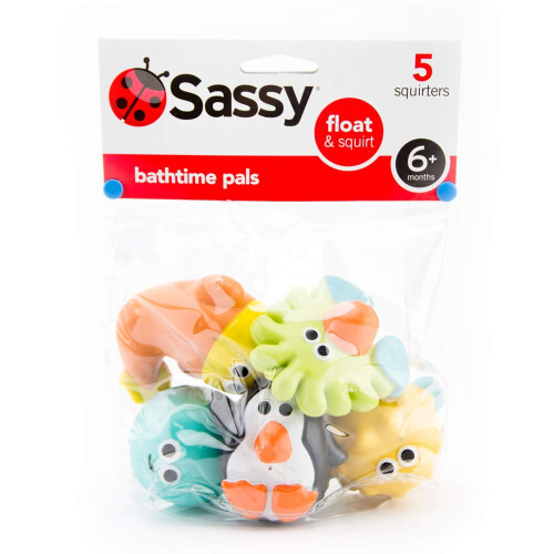 Bathtime Pals Sprut- och Flytleksaker 9+ månader Set med 5 Havsfigurer 1