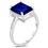 Sterling Silver Emerald Cut Sapphire Ring, 4.00 CTTW, Size 2
