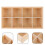 Beige Wooden Succulent Planter Holder Box with Multi-Grid Compartments for Desk 3