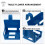 Supporto da balcone per fiori, in plastica blu, per appendere composizioni floreali, set da 2 pezzi 2