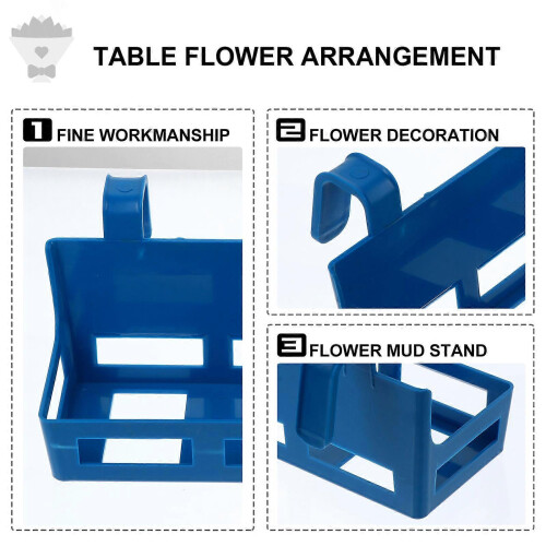 Supporto da balcone per fiori, in plastica blu, per appendere composizioni floreali, set da 2 pezzi 1