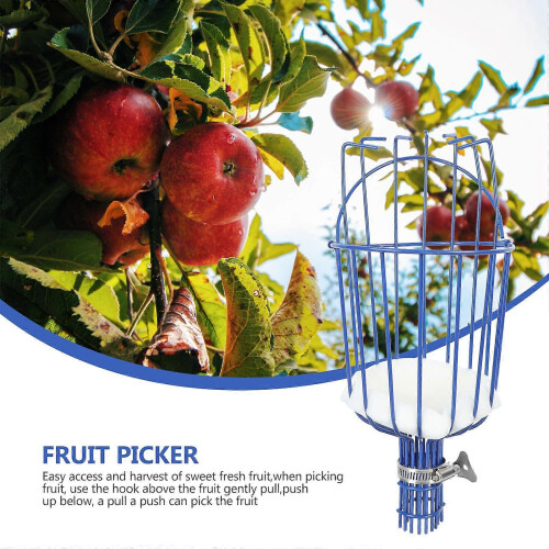 Fruit Picker Tool Blue ABS Plastic Garden Harvesting Device for Apples and Peaches 2