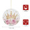 Pink Rose Ceramic Christmas Ornament with Crown 2-Side 2