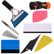 9 Pcs Window Tint Tools Kit, Car Vinyl Wrapping Protective Film Install Tool Set with Squeegee, Scraper, Blades 1 Set