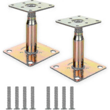 2pcs 100-150mm Galvanised Adjustable Elevated Post Base Support, Heavy Duty Roof Support for Building Snngv-dwdz
