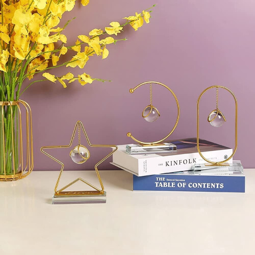 Crystal Ball Abstract Decorative Ornament Gold Iron Moon 2