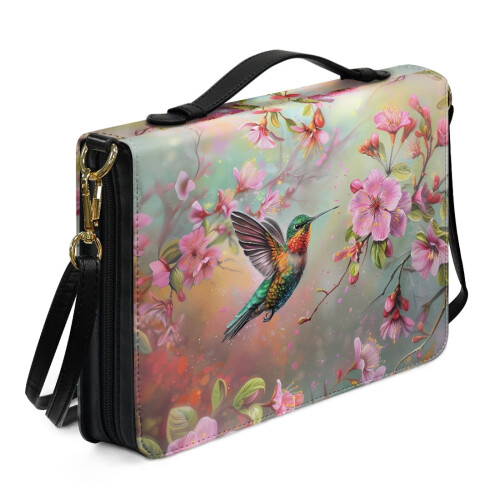 PU Leather Bible Cover with Handle and Detachable Strap 1
