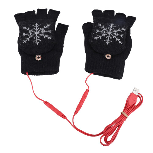 Einheitsgröße schwarze USB-Heizhandschuhe 40-50C 1
