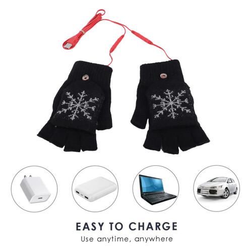 Einheitsgröße schwarze USB-Heizhandschuhe 40-50C 2