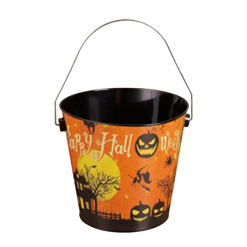 EQWLJWE Κουβάδες με γλυκά για το Halloween, Μεταλλική θήκη για μπολ με γλυκά, Κουβάς από 2