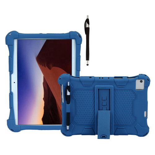 Conjunto com 2 capas para tablet M40P20HD de 10,1 polegadas, em silicone, com suporte ajustável (azul e vermelho). 2
