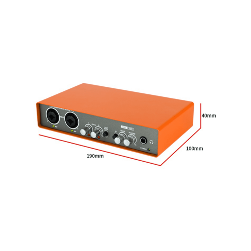 02Audio Interface Lydkort Elguitar Liveoptagelse Professionelt Lydkort til Studie, Sang, Lydmixer 1