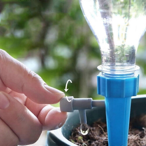 Automatic Plant Watering Spikes 12 Pack, Adjustable Dripper Irrigation with Flow Control Valve for Potted Plants 1