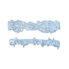 1pc Western Wedding Bride Garter Belt Lace Flower Bridal Foot Decor Floral Ornaments (Blue)