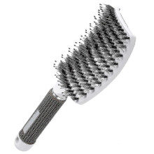 Boar Bristle And Nylon Curved Vented Hair Brush For Fast Blow Drying Detangling And Head