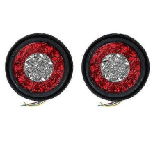 2pcs 16 LED Dual-Color Taillights Round Taillights For Trucks Brake Stop