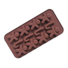 Silicone Chocolate Moulds Gingerbread Man Candy Cane Shapes Candy Cookie Moulds Cake Baking Molds For Chocolate Jelly Sweets Diy For Party(3pcs
