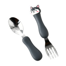 Children's Feeding Fork Spoon Plastic Steel