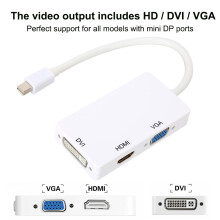 MiniDP to HDMI DVI VGA 3-in-1 Adapter No External